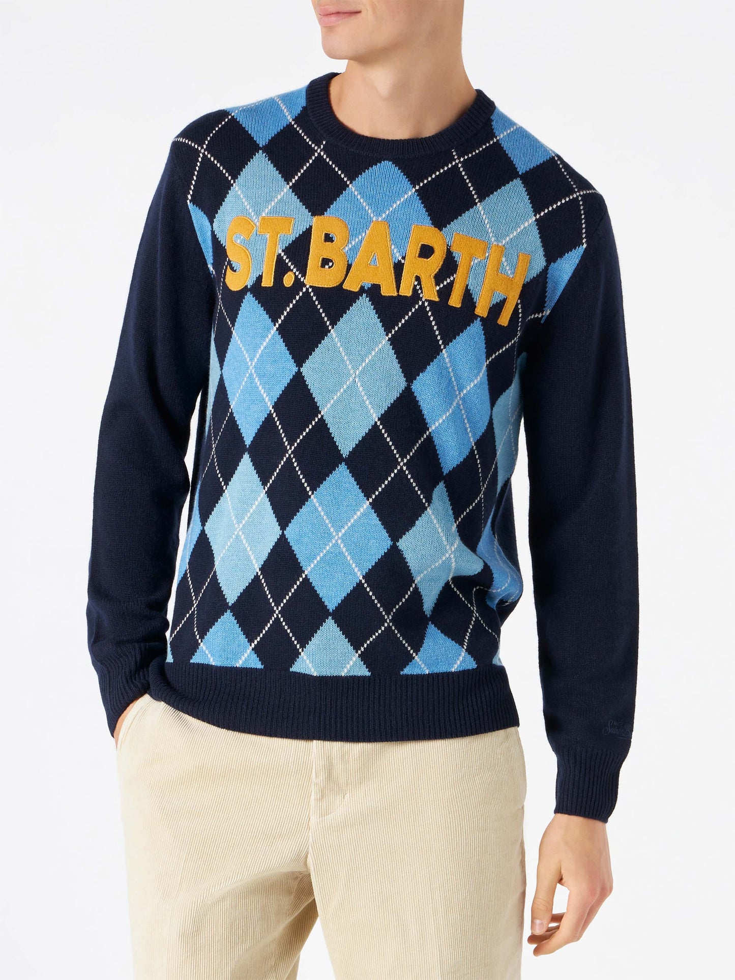 Maglione da uomo con stampa rombi