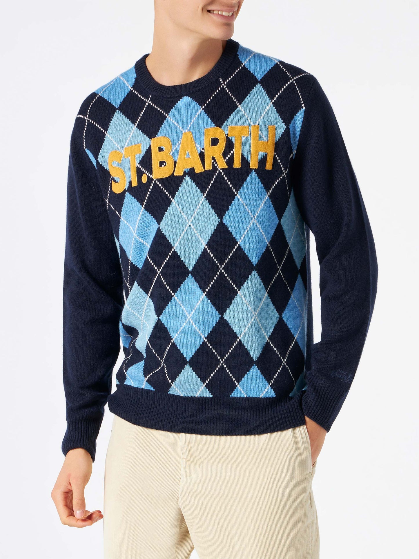 Maglione da uomo con stampa rombi