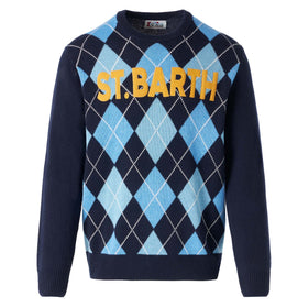 Maglione da uomo con stampa rombi