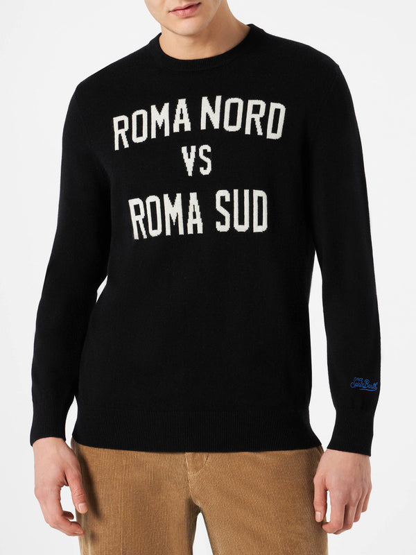 Man lightweight sweater Roma Nord vs Roma Sud jacquard