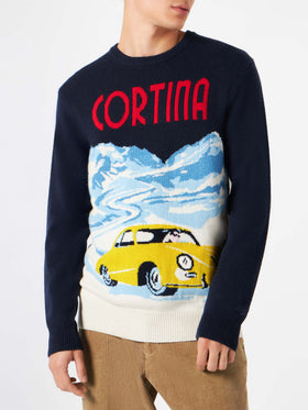 Man sweater Cortina vintage postcard print - MC2 Saint Barth