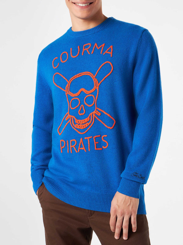 Maglia da uomo blu con ricamo Courma Pirates