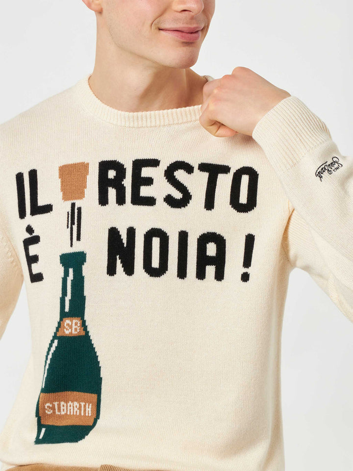 Man sweater with Il resto è noia! embroidery