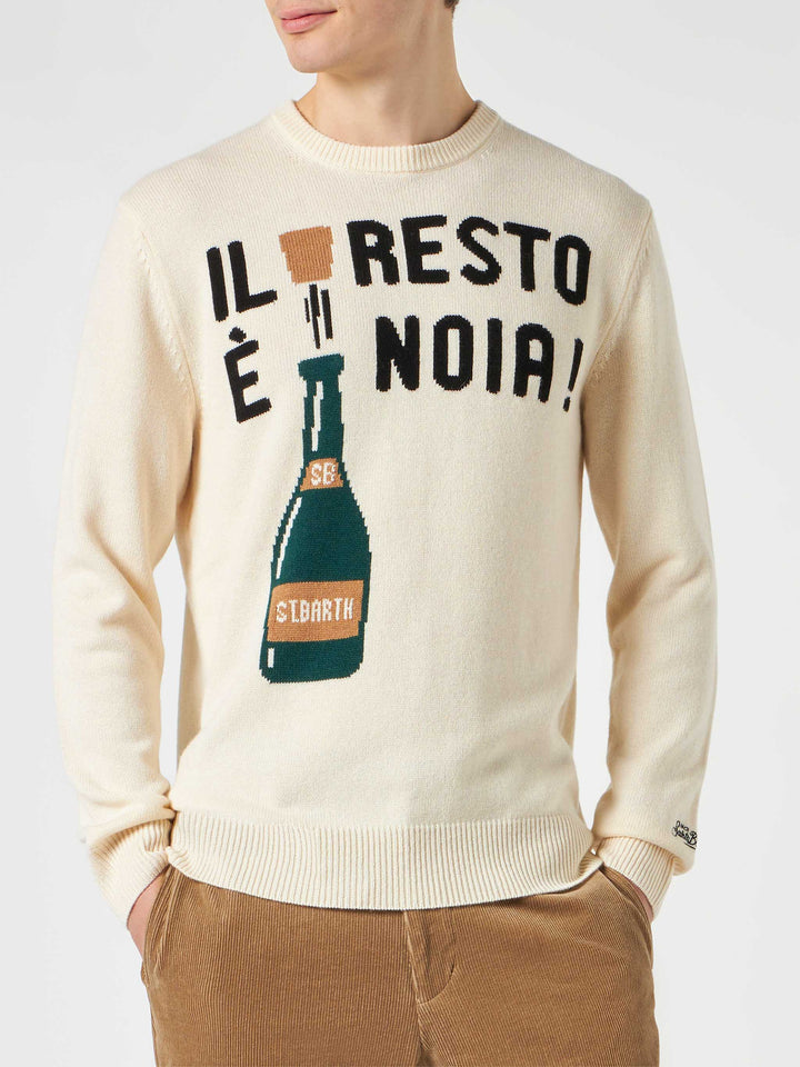 Man sweater with Il resto è noia! embroidery