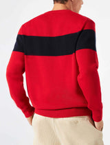 Maglione rosso da uomo in misto cashmere con scritta Aprés Ski