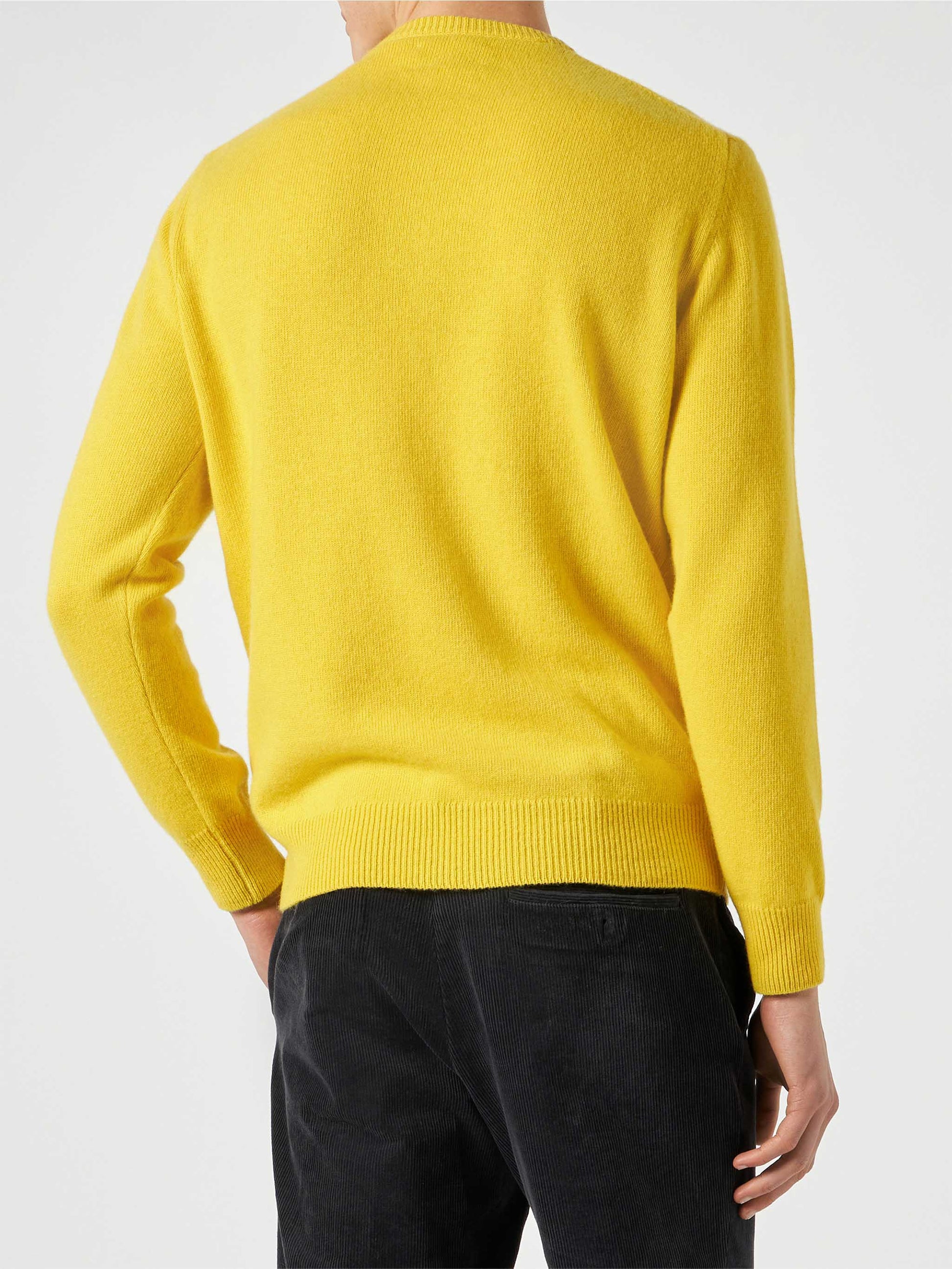 Man yellow sweater with Life's two shots lettering - MC2 Saint Barth