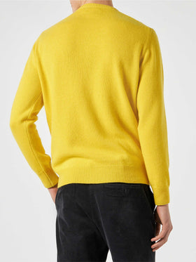 Man yellow sweater with Life's two shots lettering - MC2 Saint Barth