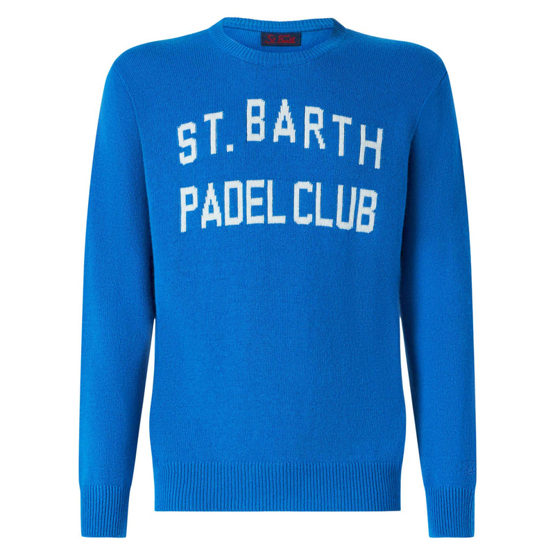 Herrenpullover mit Jacquard-Aufdruck des St. Barth Padel Club