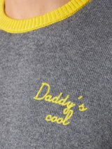 Man grey sweater with Daddy's cool embroidery