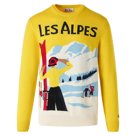 Maglione da uomo con cartolina Les Alpes