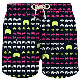 Herren-Badeshorts aus leichtem Stoff mit Weltraum-Print