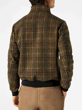 Man mid-weight Prince of Wales bomber jacket Traveler - MC2 Saint Barth