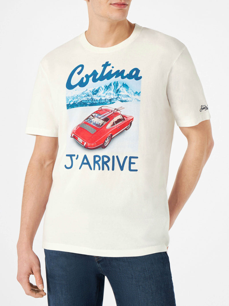 T-shirt da uomo con scritta Cortina