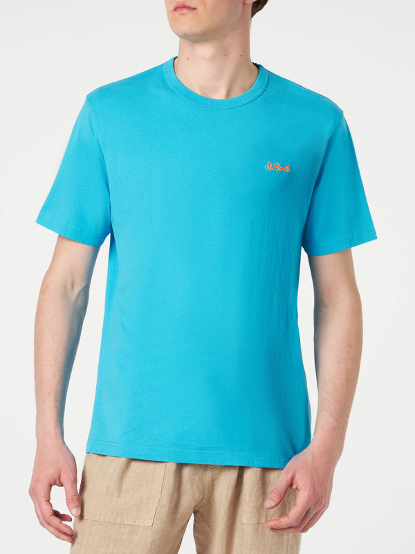 Man light-blue cotton t-shirt