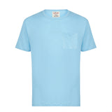 Man light blue linen jersey t-shirt