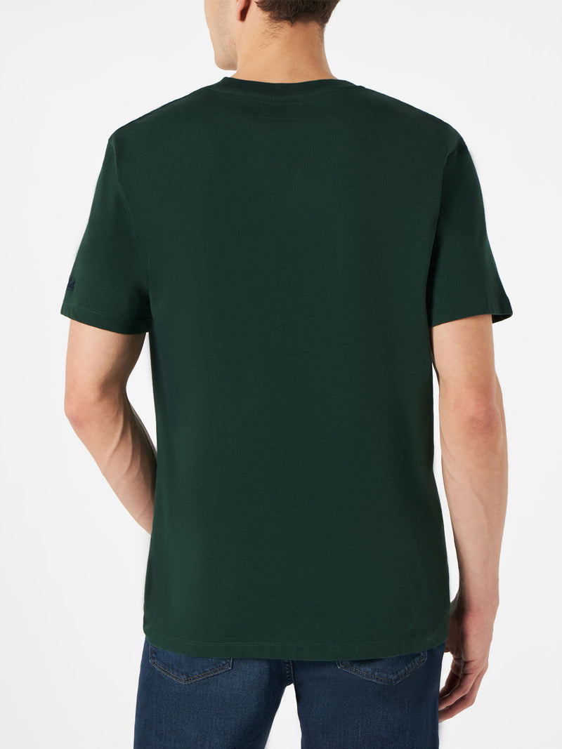 Man forest green t-shirt with car print | Fiat 500 Special Edition