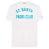 Herren-T-Shirt aus Baumwolle im Vintage-Stil mit St. Barth Padel Club-Aufdruck