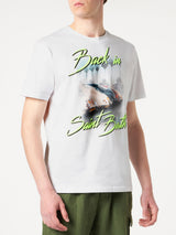 Herren-T-Shirt aus Baumwolle mit „Back in Saint Barth“-Aufdruck