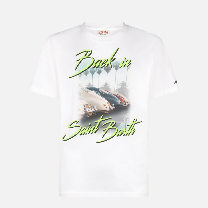 Herren-T-Shirt aus Baumwolle mit „Back in Saint Barth“-Aufdruck