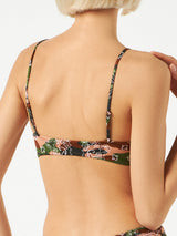 Bralette-Badeanzug für Damen mit nachgeahmtem Bandana-Print