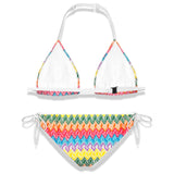 Bikini da bambina in maglia Chevron