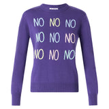 Woman sweater with NO NO NO embroidery