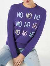 Woman sweater with NO NO NO embroidery