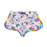 Mädchen-Strandshorts mit Einhorn-Print