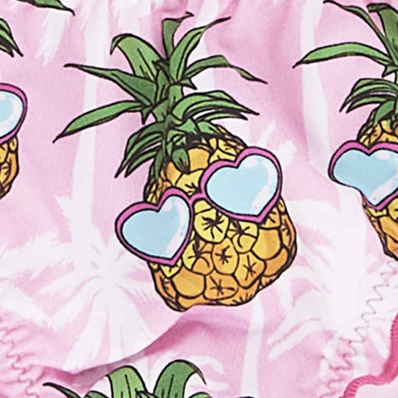 Bikini da bambina a fascia con stampa ananas