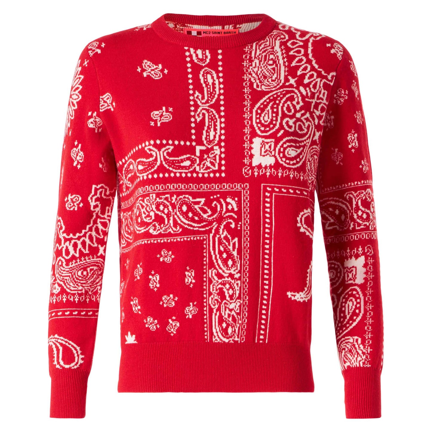 Maglione da donna con stampa bandana rossa