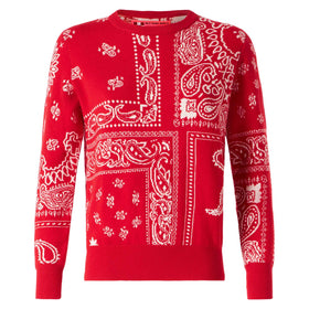 Maglione da donna con stampa bandana rossa