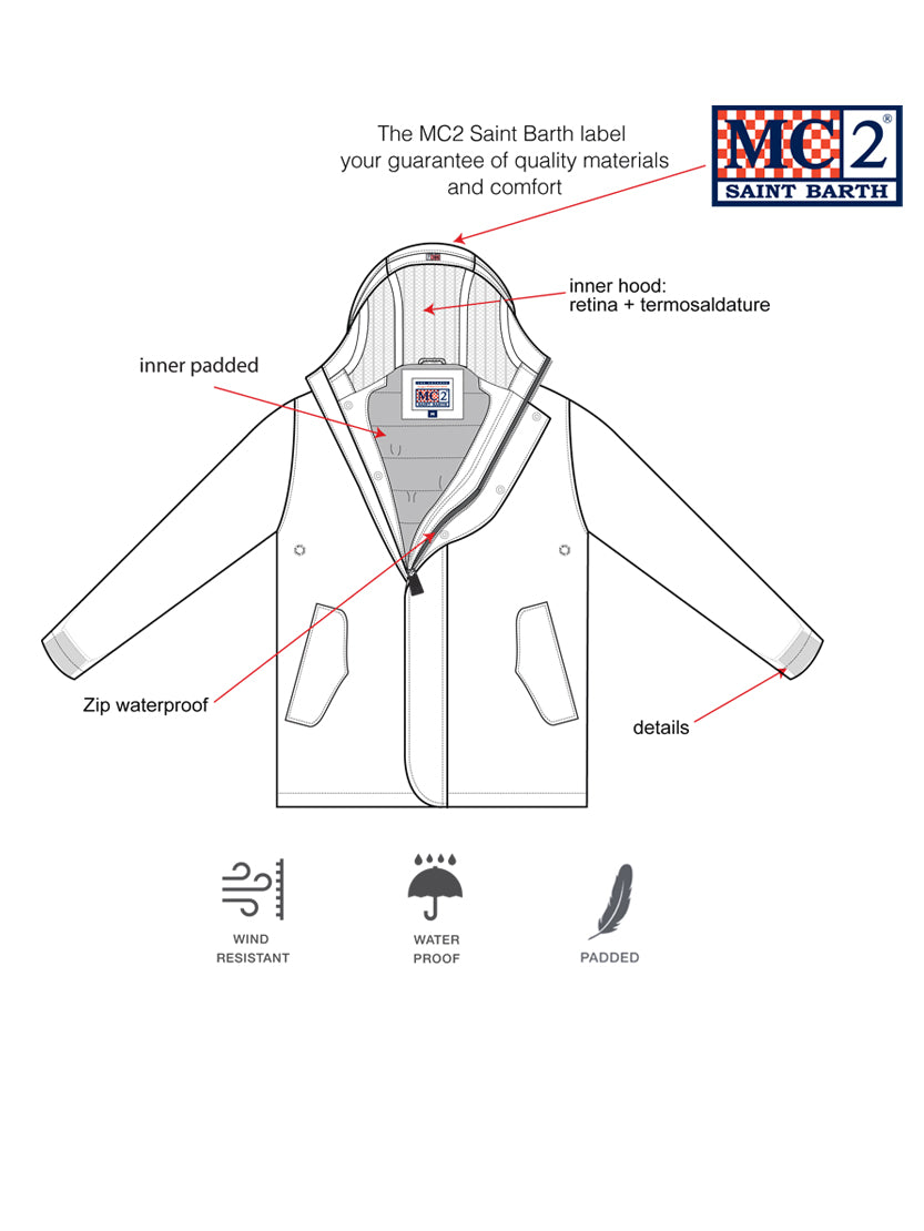 Boy hooded red parka jacket Voyager Jr