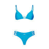 Woman bluette triangle top bikini