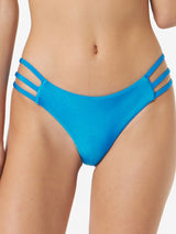 Woman bluette swim briefs with sides bands