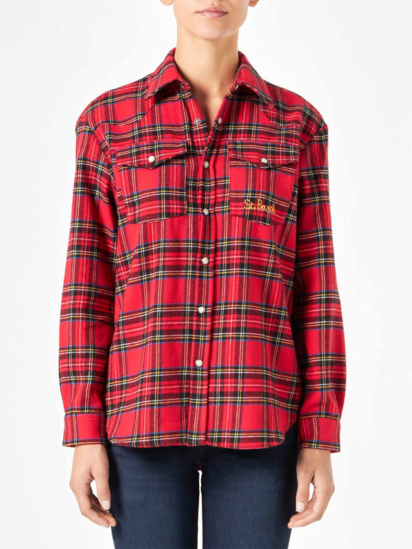 Woman long sleeves flannel shirt