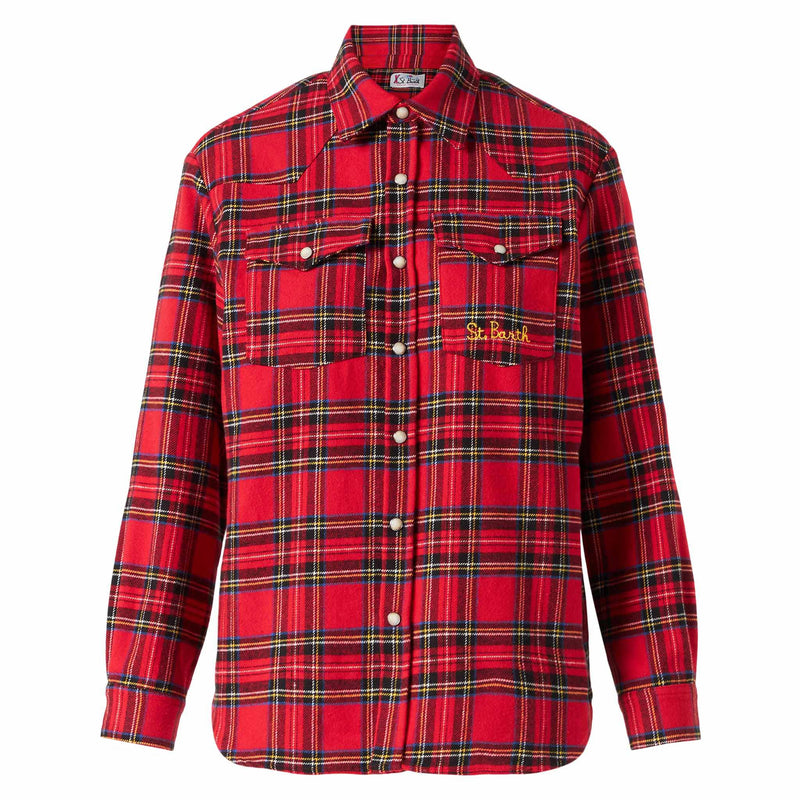 Woman long sleeves flannel shirt