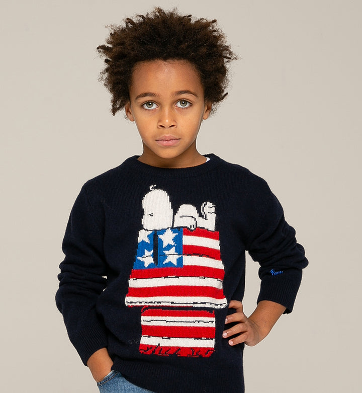 Kinderpullover mit Snoopy-Jacquard-Print | Peanuts™ Sonderausgabe