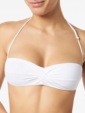 Woman white bandeau top