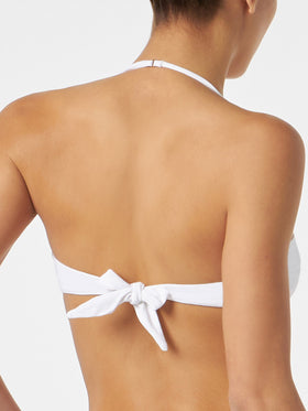 Woman white bandeau top