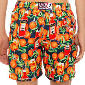 Mid-length swim short spritz time blue print