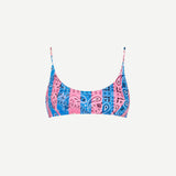 Woman bralette with striped bandanna print