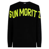 Maglione nero da uomo con jacquard Sun Mortiz