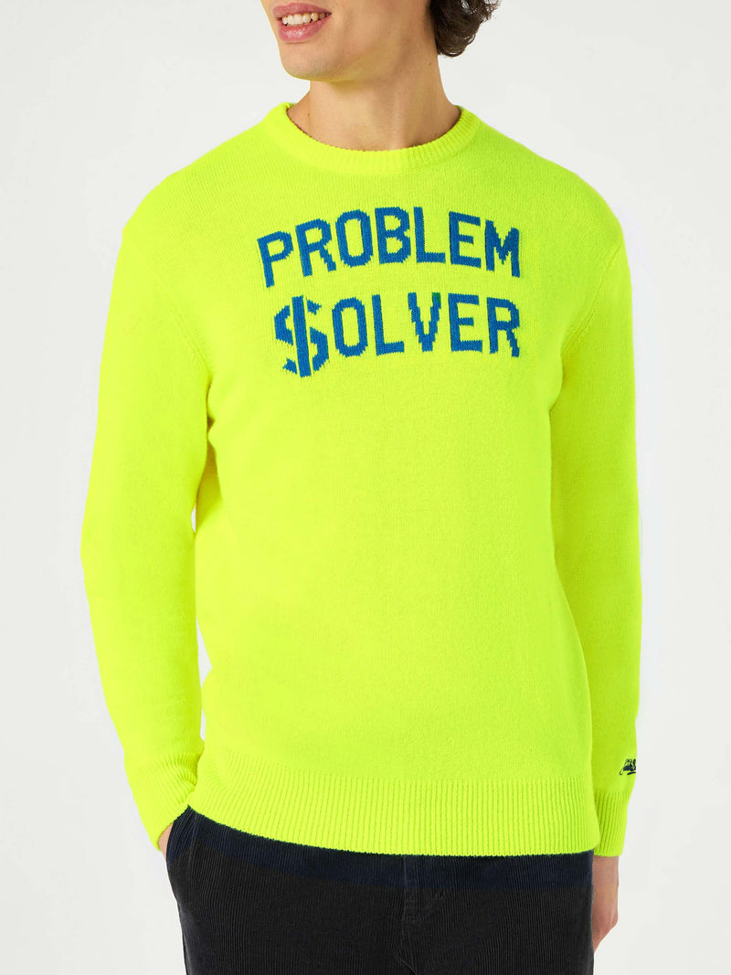 Maglia da uomo giallo fluo con stampa Problem $olver