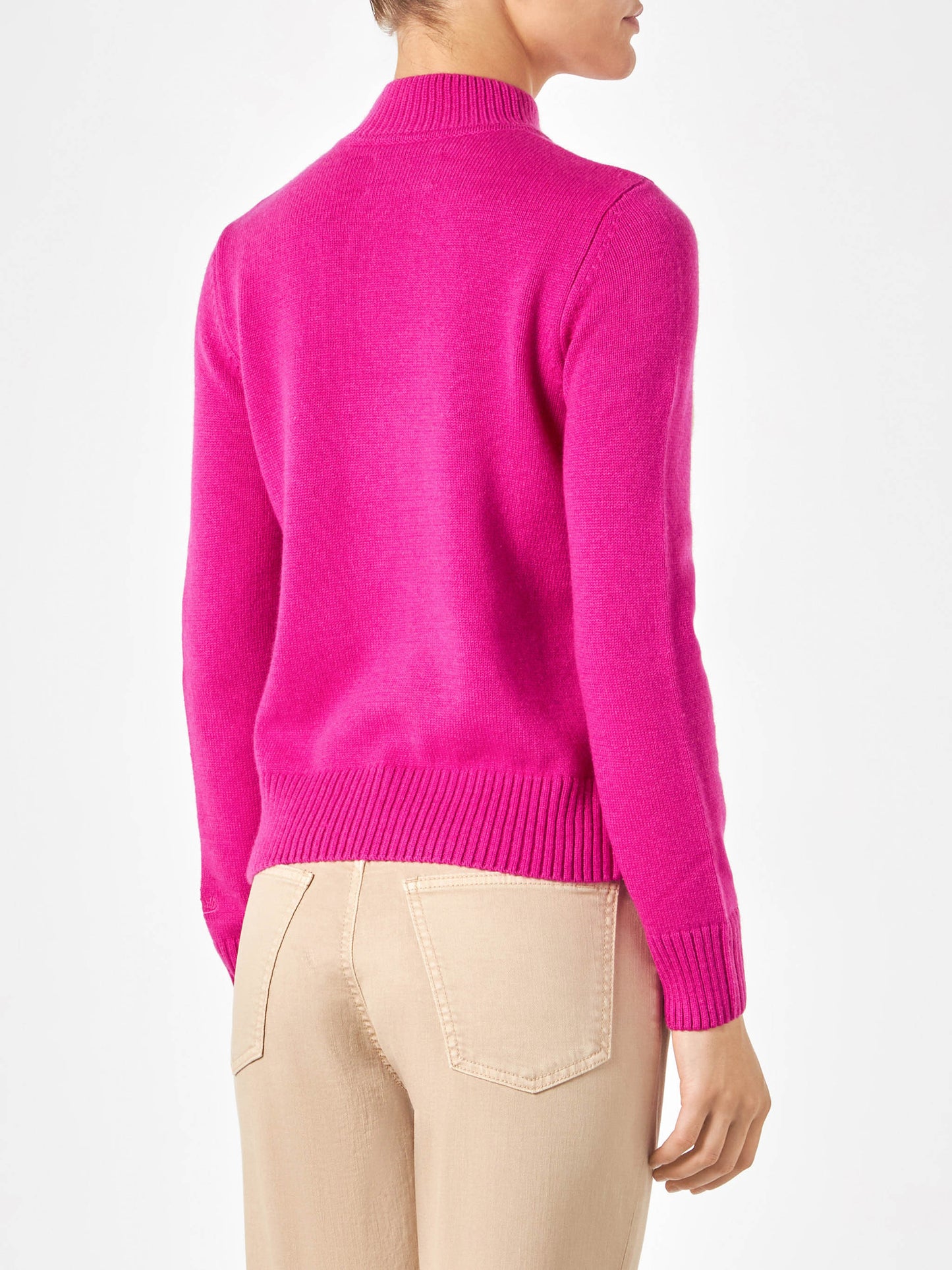 Maglione da donna girocollo con cartolina di Cortina