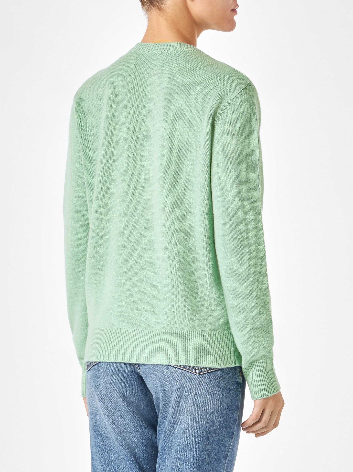 Woman green sweater with jacquard | NIKI DJ SPECIAL EDITION
