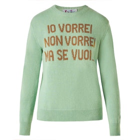 Woman green sweater with jacquard | NIKI DJ SPECIAL EDITION