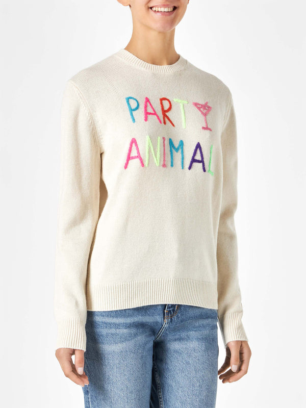 Damenpullover mit Party-Animal-Stickerei | NIKI DJ SONDEREDITION