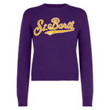 Woman purple cropped sweater