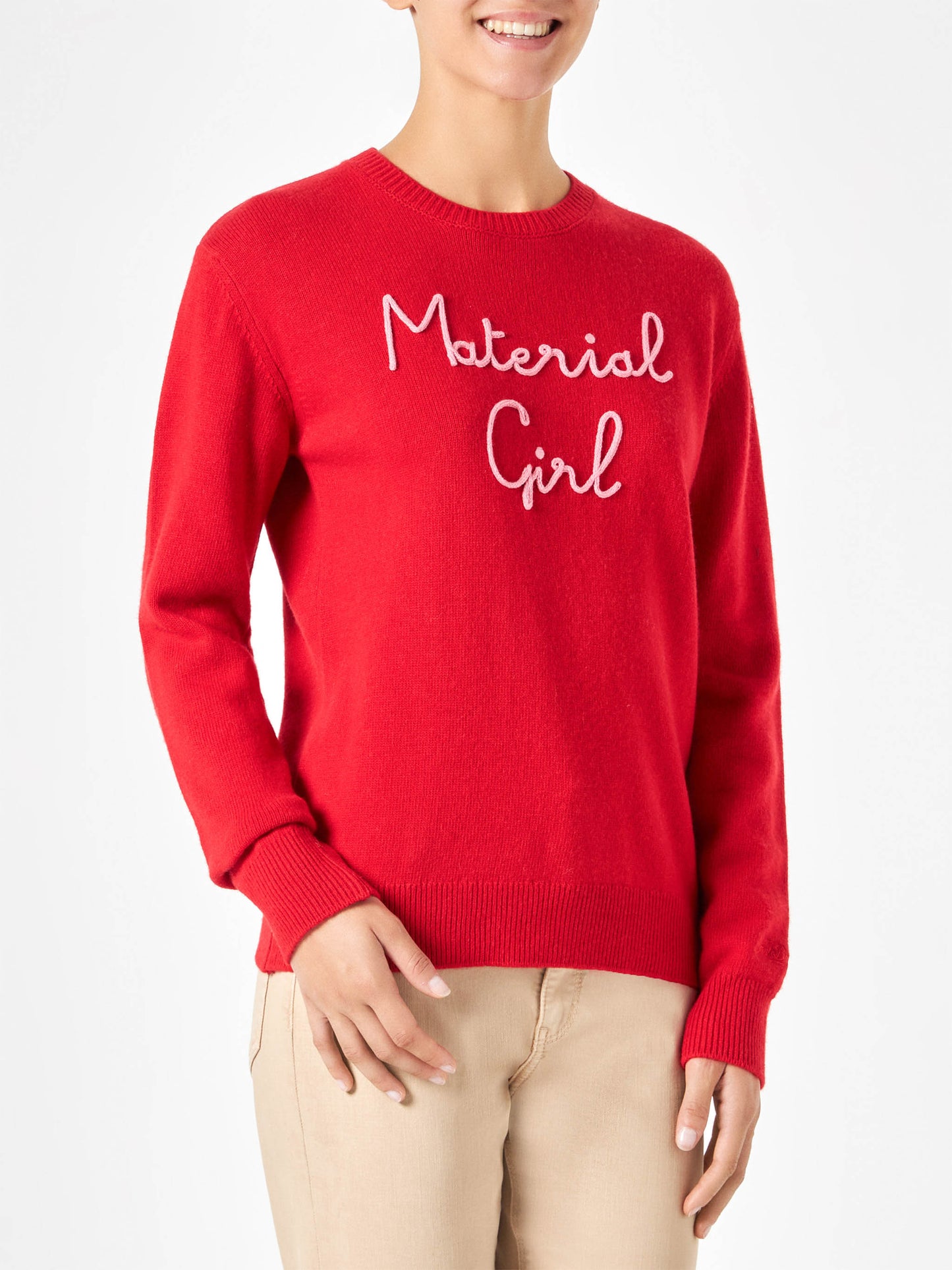 Woman sweater with Material girl embroidery | NIKI DJ SPECIAL EDITION