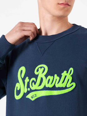 Man cotton sweatshirt with St. Barth terry patch